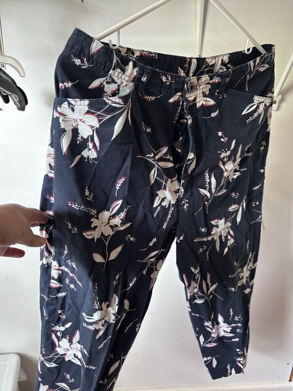 Erika navy Floral Ankle Pants